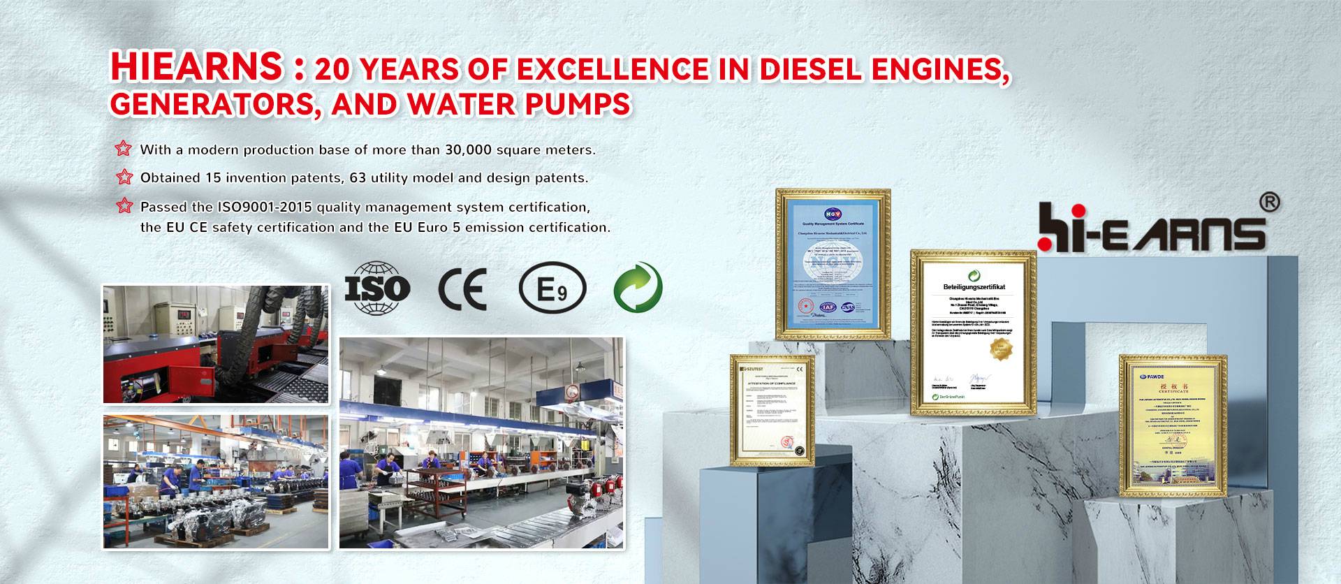 Hiearns : 20 Years of Excellence in Diesel Engines,  Generators, and Water Pumps