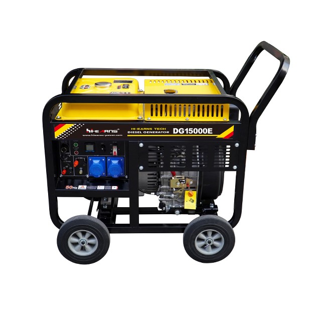 Generator diesel tipe terbuka Hiearns 10kw, menggunakan mesin diesel berpendingin udara 1105