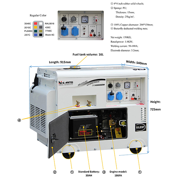 1.8KW silent welding generator